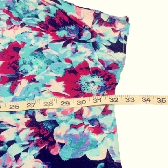 🌺NEW‼️EAST 5TH ABBY FLORAL MULTI SHORT SLEEVE OVERSIZED FLOWY BLOUSE TOP NWOT - Picture 6 of 7
